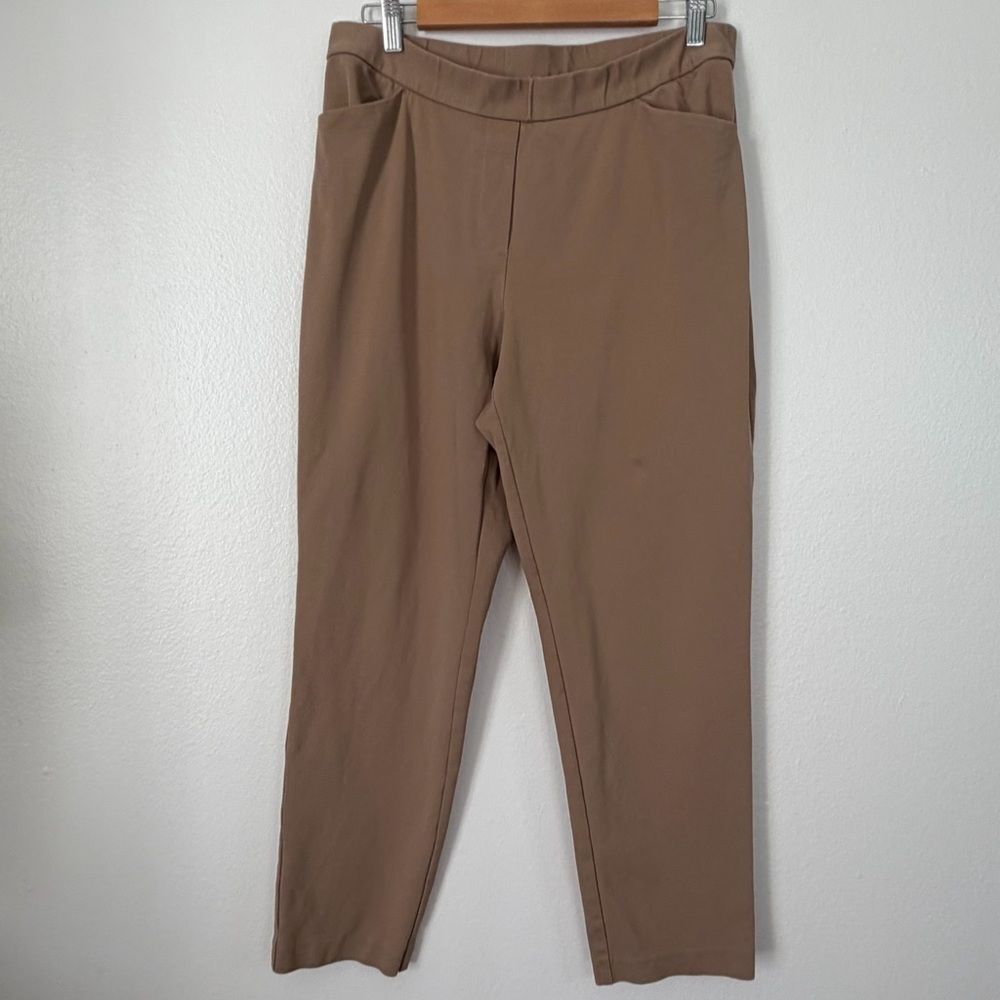 J Jill Pants Size Medium Ponte Slim Leg Tan Khaki Stretch